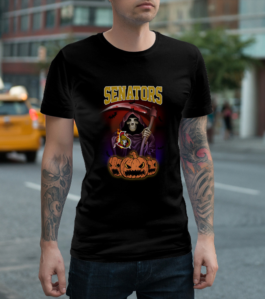 Senators Reaper Pumpkin Halloween Ottawa Senators T-Shirt
