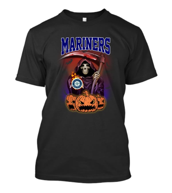 Seattle Mariners Grim Reaper Halloween Pumpkins T-Shirt
