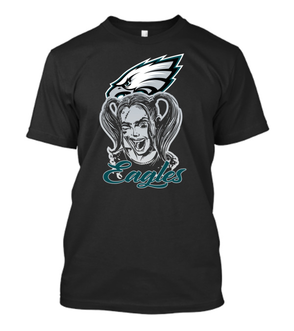 Harley Quinn Eagles Fan With Philadelphia Eagles T-Shirt