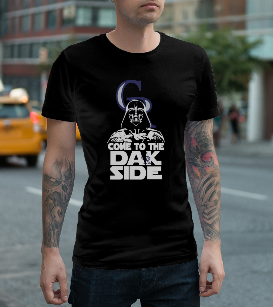 Come To The Dark Side With Darth Vader And Colorado Rockies Symbol T-Shirt