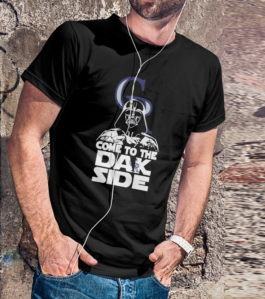 Come To The Dark Side With Darth Vader And Colorado Rockies Symbol T-Shirt