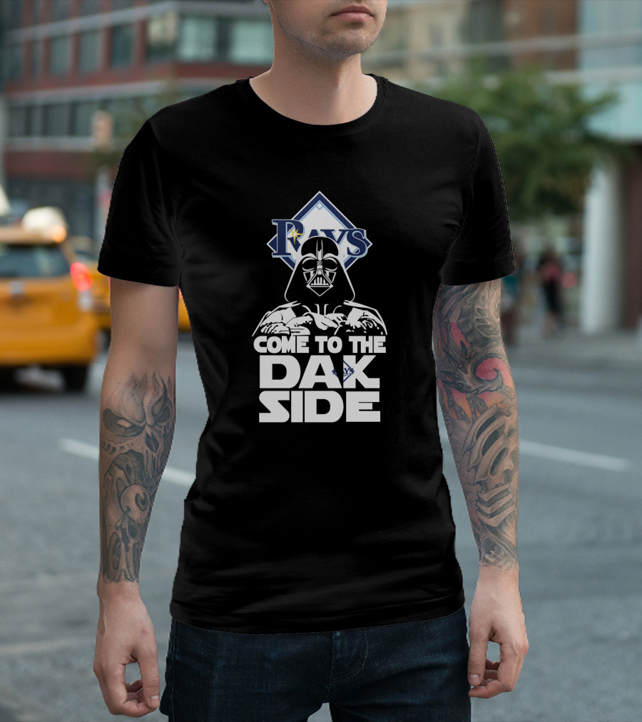 Rays Logo With Darth Vader Come To The Dark Side T-Shirt