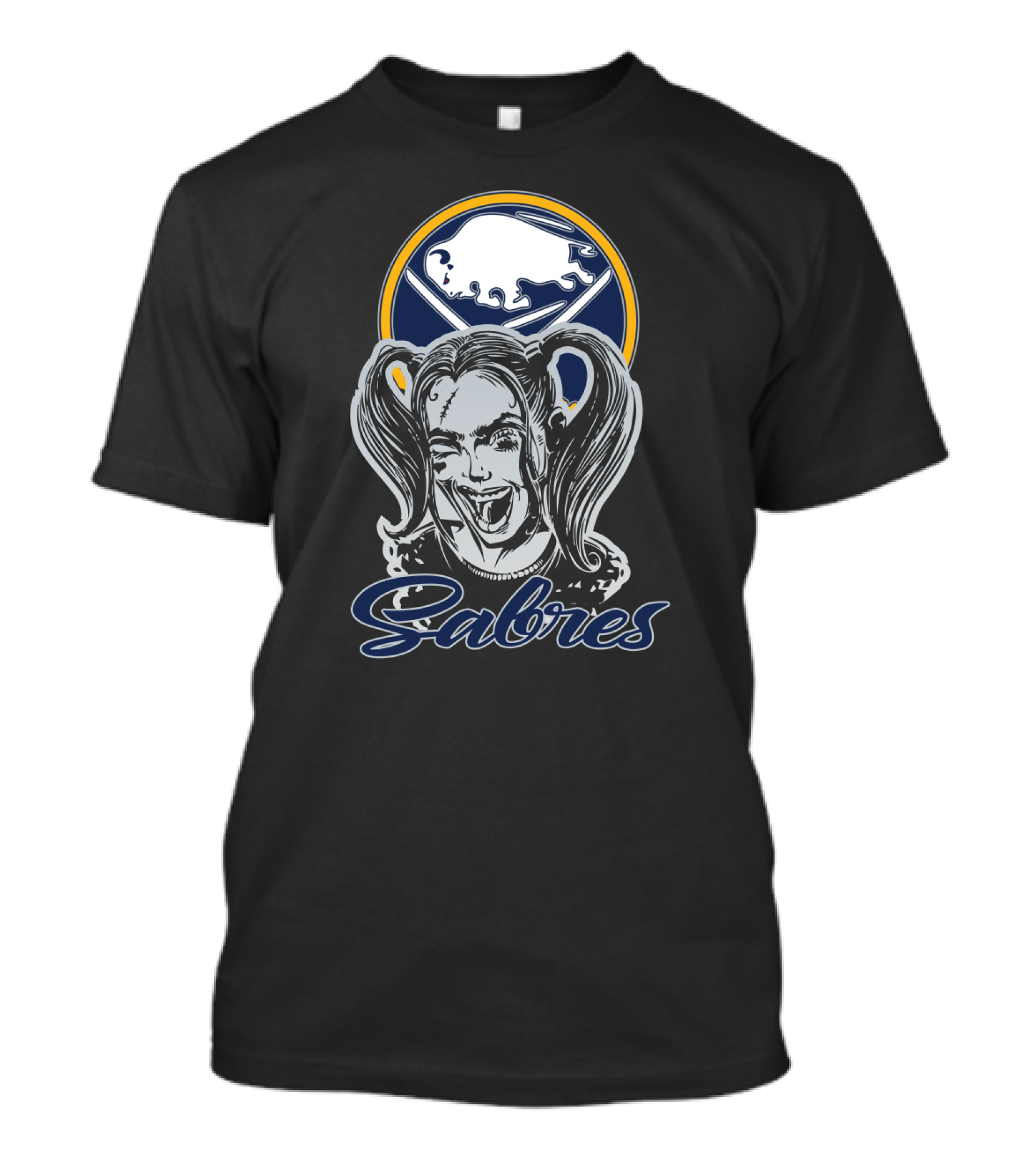 Sabres Fans With Harley Quinn And Buffalo T-Shirt
