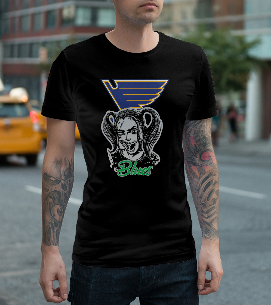 Harley Quinn Blues St. Louis Fans T-Shirt
