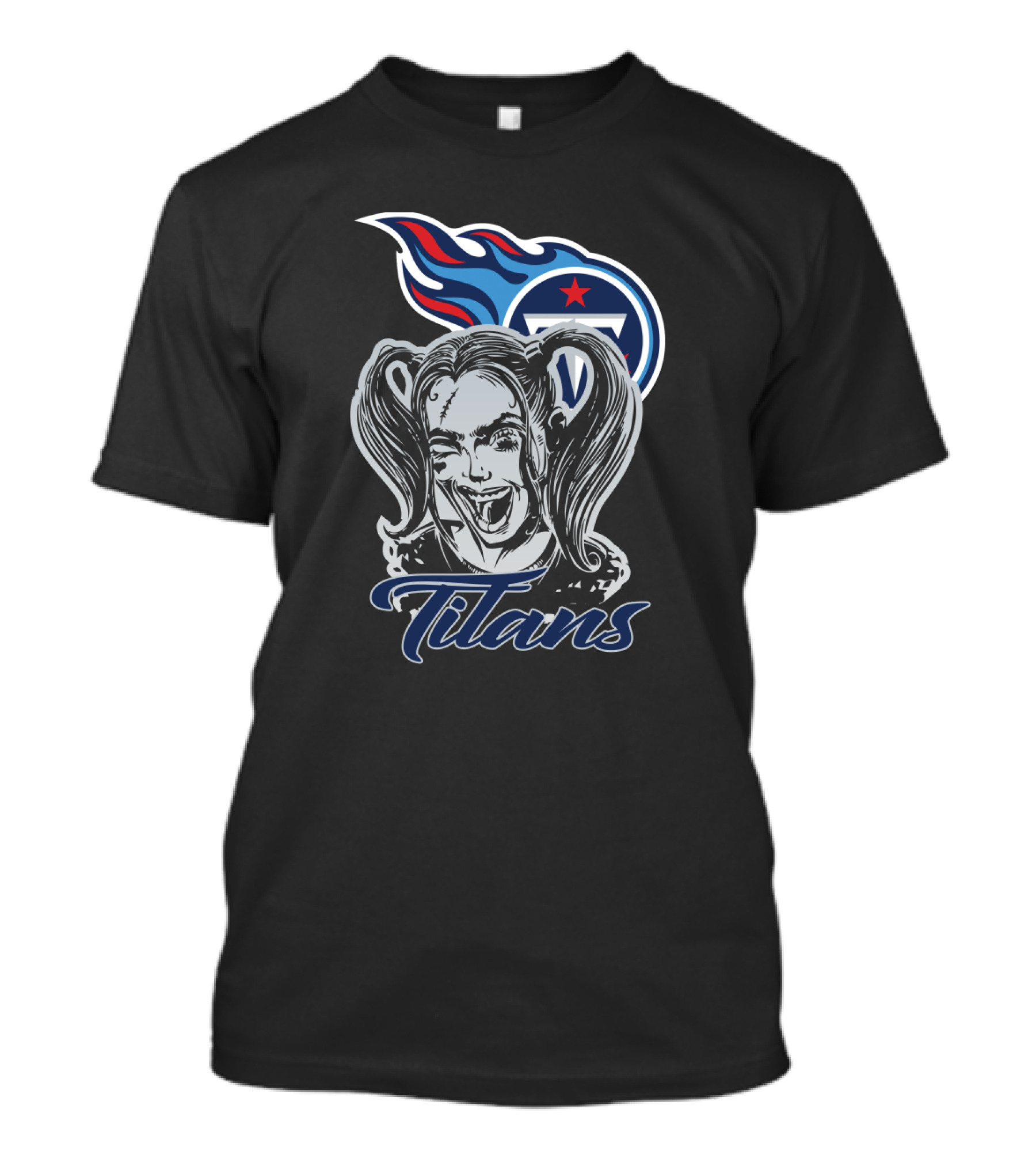 Harley Quinn Titans Fan Art With Tennessee Titans T-Shirt