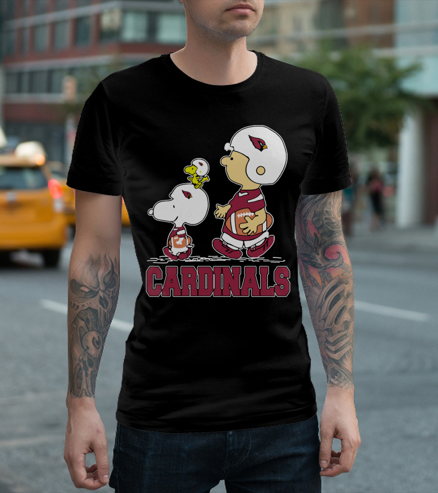 Cardinals Snoopy Fans Arizona Football Team Peanuts Characters T-Shirt