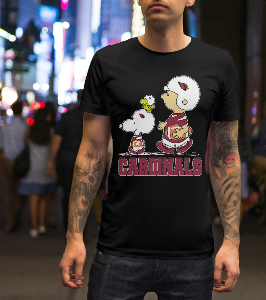 Cardinals Snoopy Fans Arizona Football Team Peanuts Characters T-Shirt