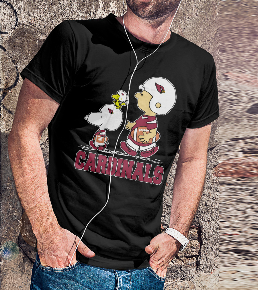 Cardinals Snoopy Fans Arizona Football Team Peanuts Characters T-Shirt