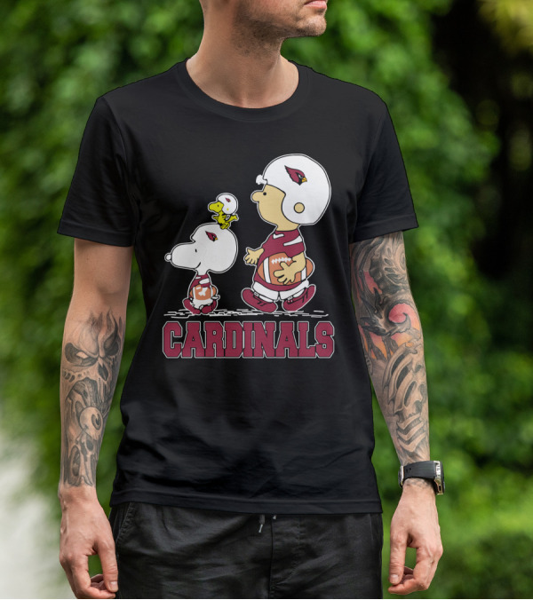 Cardinals Snoopy Fans Arizona Football Team Peanuts Characters T-Shirt