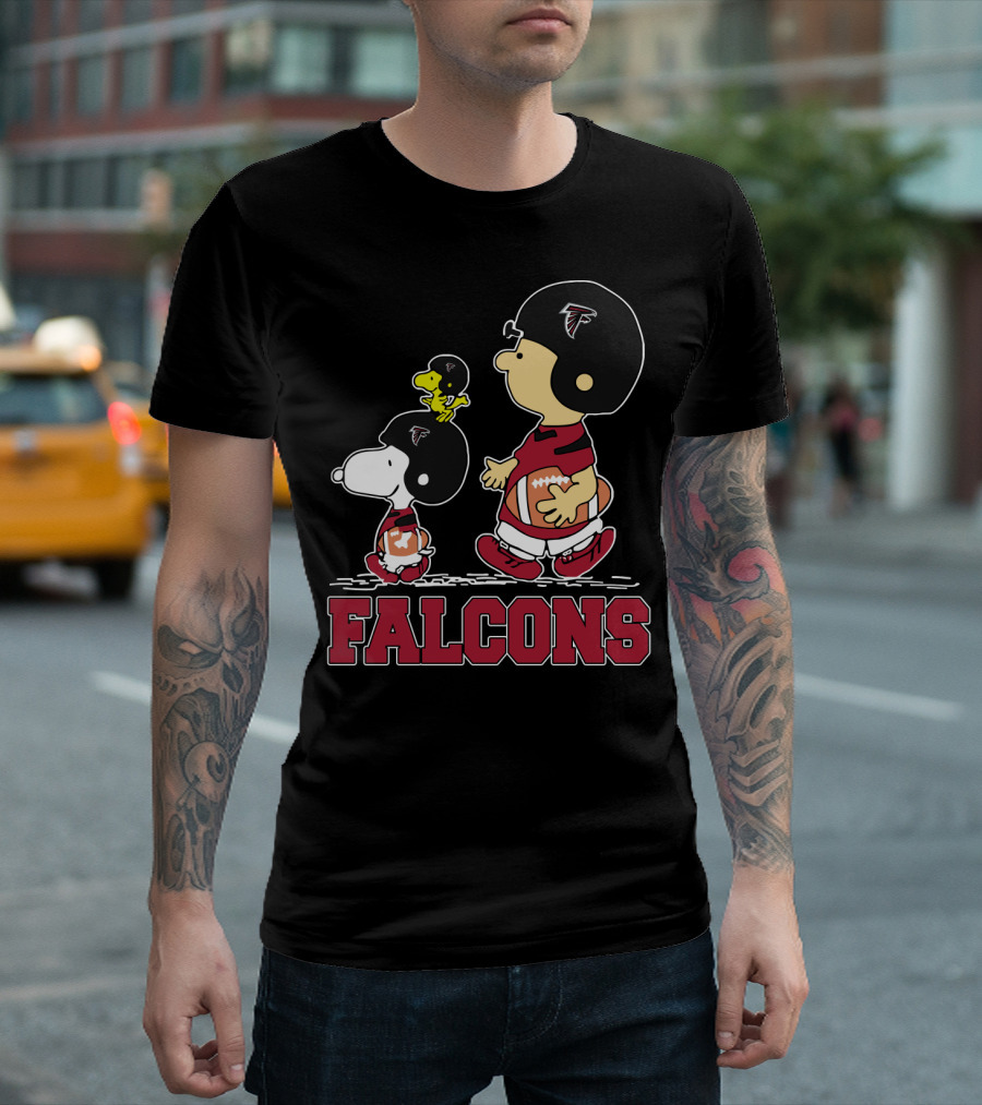 Snoopy And Woodstock Atlanta Falcons Football Fans T-Shirt