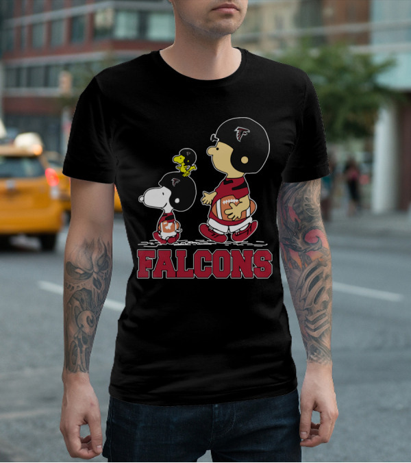 Snoopy And Woodstock Atlanta Falcons Football Fans T-Shirt