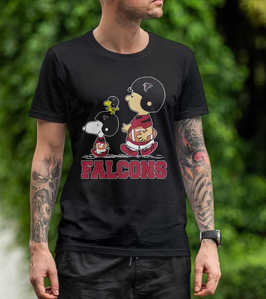 Snoopy And Woodstock Atlanta Falcons Football Fans T-Shirt