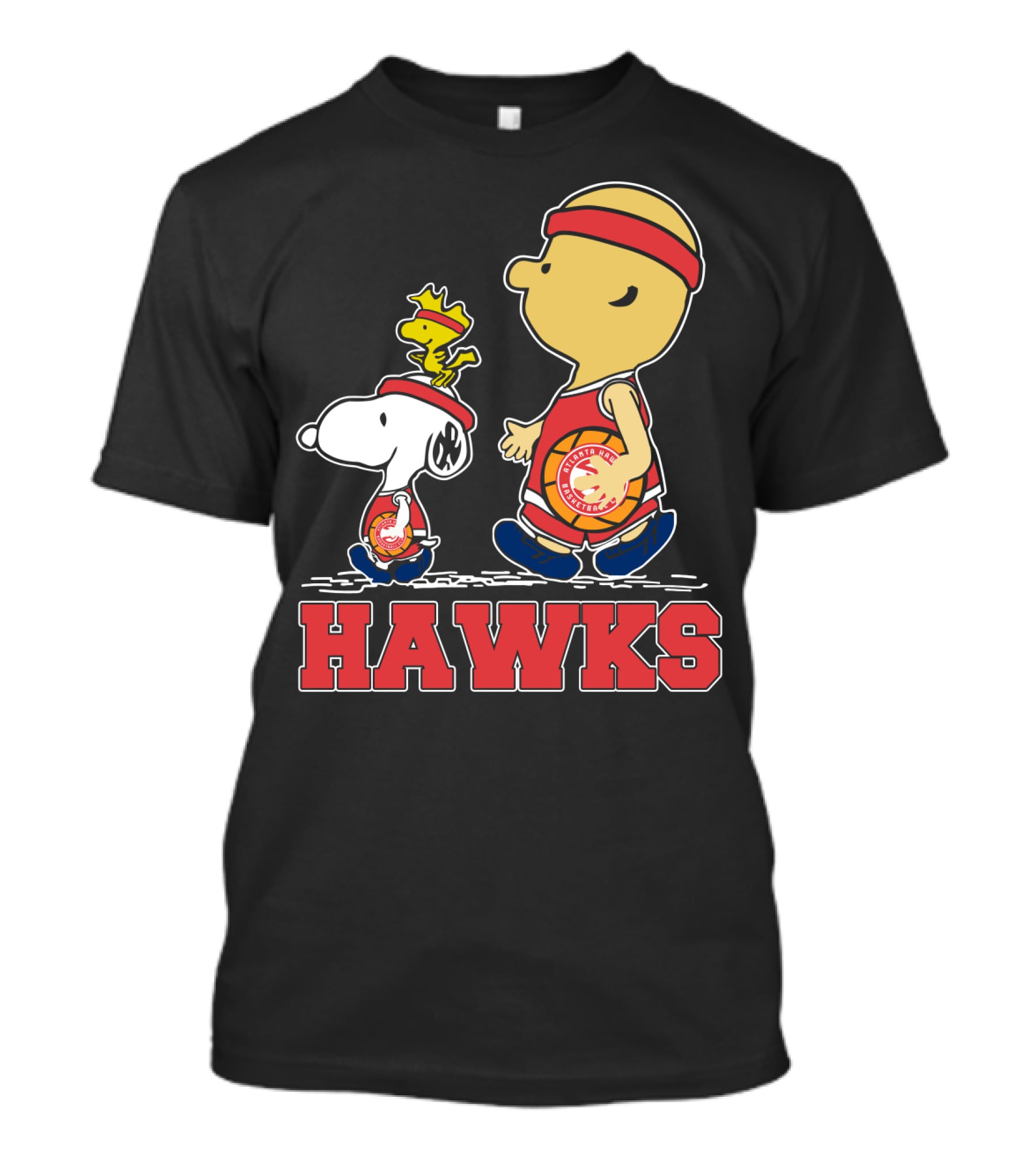 Hawks Fans Snoopy And Woodstock Basketball Team Spirit T-Shirt