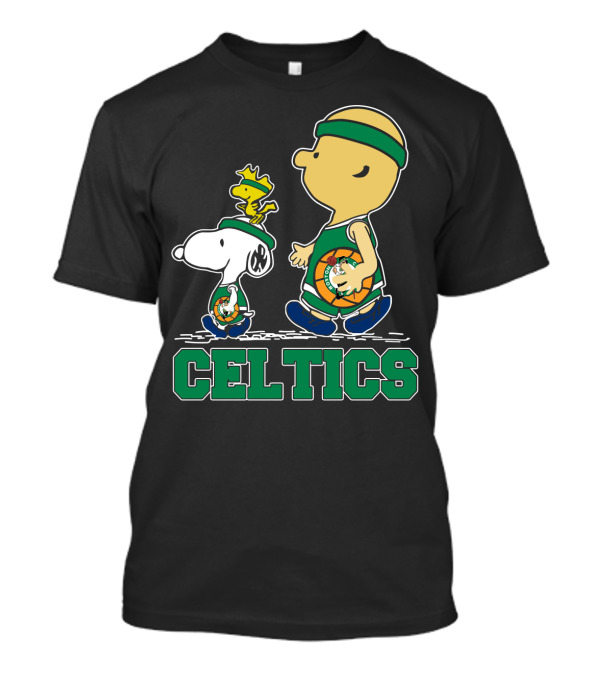 Celtics Snoopy And Friends With Basketball T-Shirt