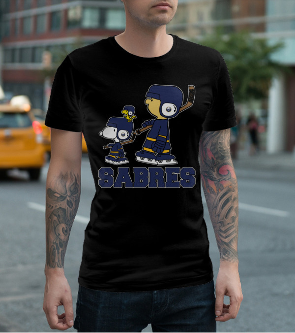Snoopy Woodstock Buffalo Sabres Hockey Fans T-Shirt