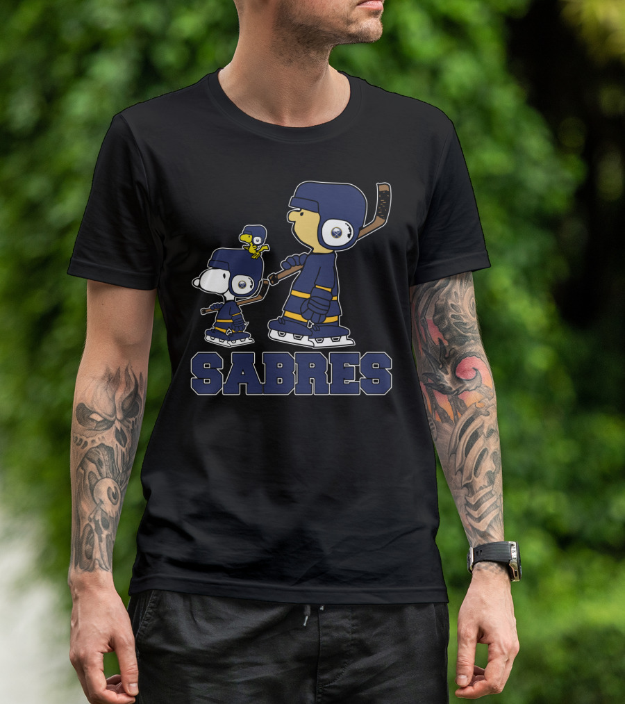 Snoopy Woodstock Buffalo Sabres Hockey Fans T-Shirt