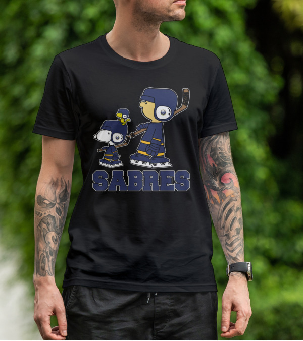 Snoopy Woodstock Buffalo Sabres Hockey Fans T-Shirt