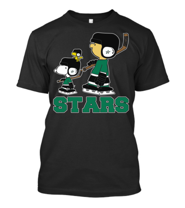 Snoopy And Woodstock Dallas Stars Hockey Team Fans With Stars T-Shirt