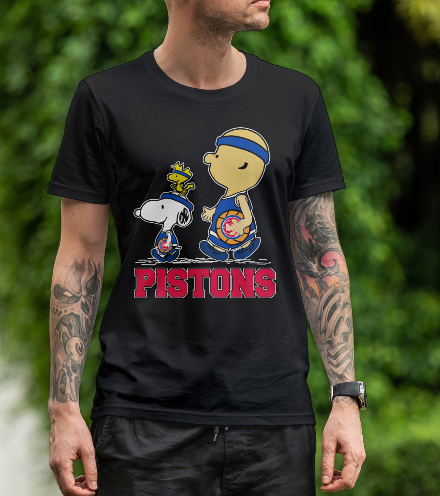 Pistons Basketball Snoopy And Woodstock Detroit Fans T-Shirt