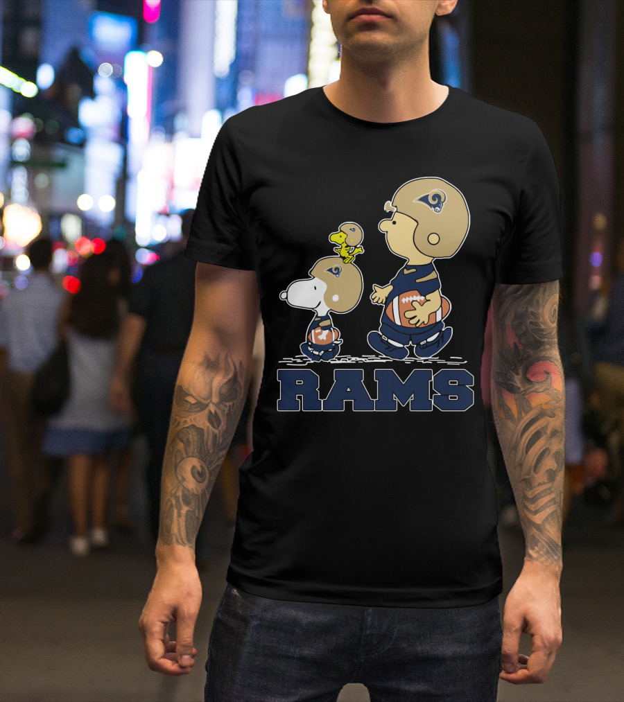 Snoopy And Los Angeles Rams Football Fans T-Shirt