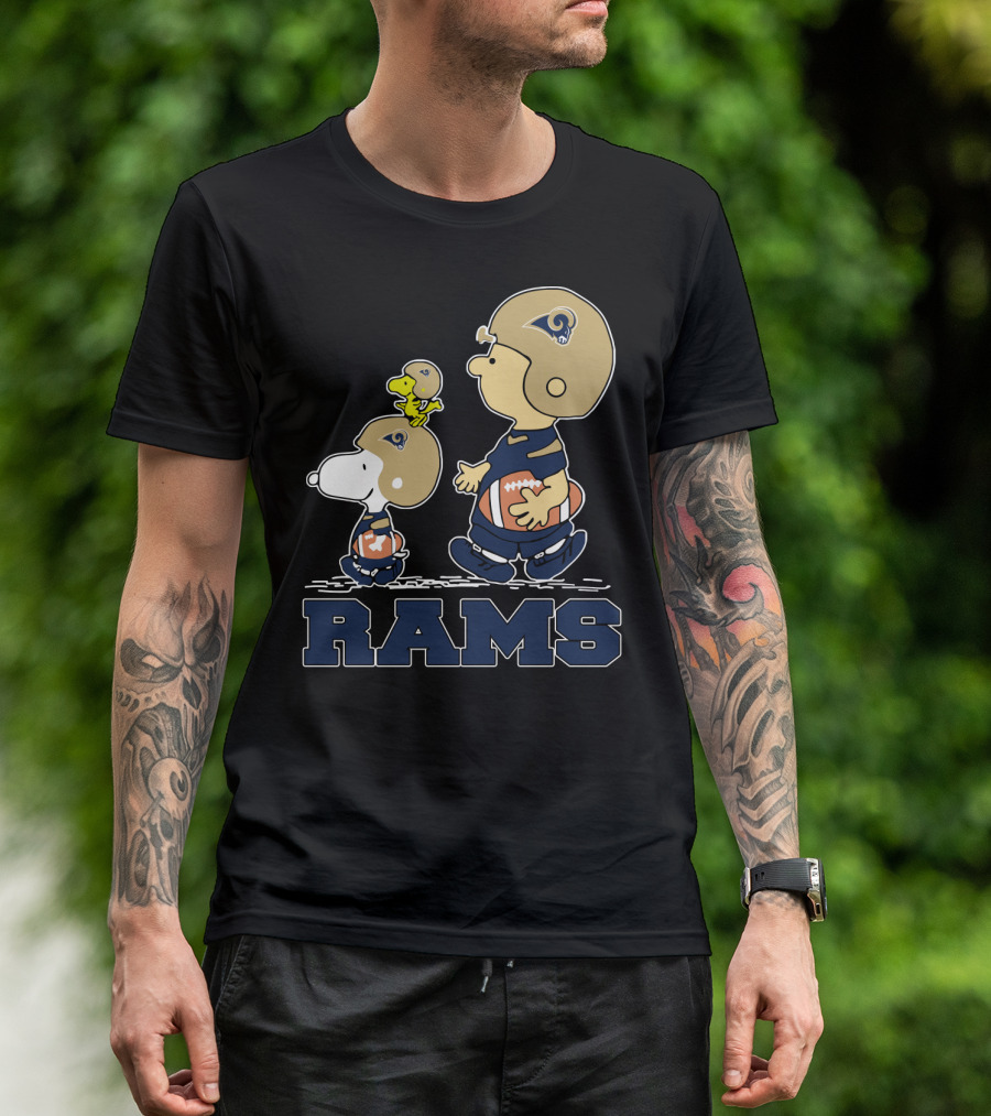 Snoopy And Los Angeles Rams Football Fans T-Shirt