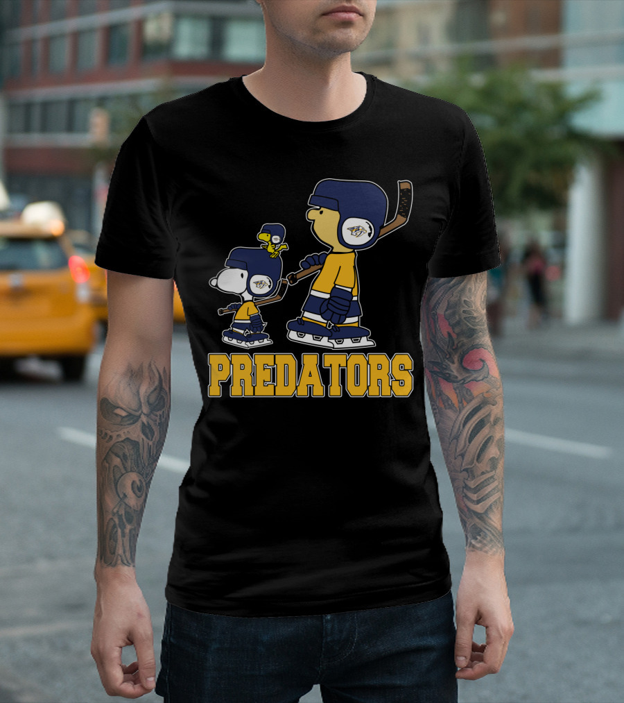 Snoopy And Woodstock Nashville Predators Ice Hockey Fans T-Shirt