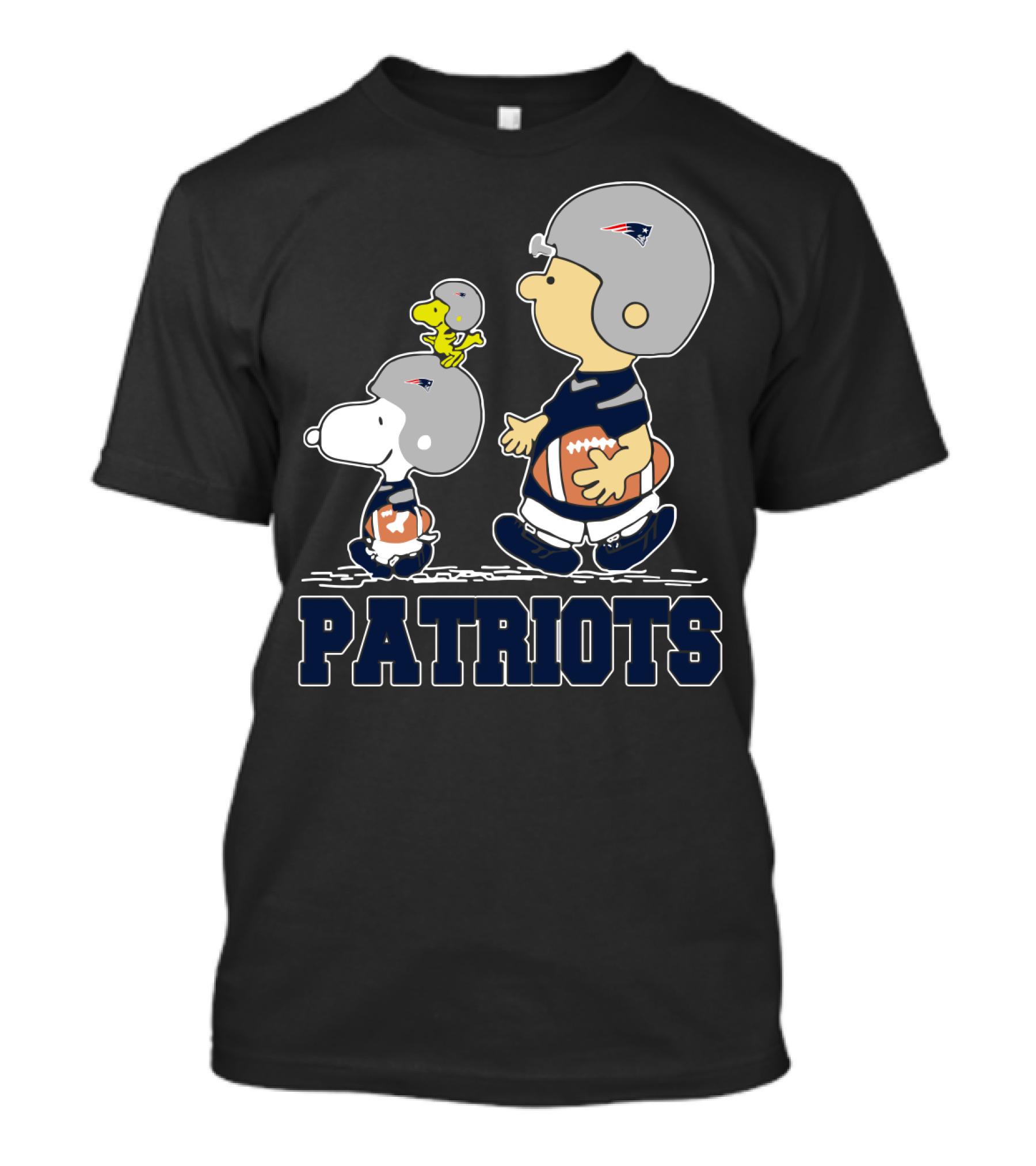 Snoopy Woodstock And New England Patriots Football Fans Peanuts Charlie Brown T-Shirt
