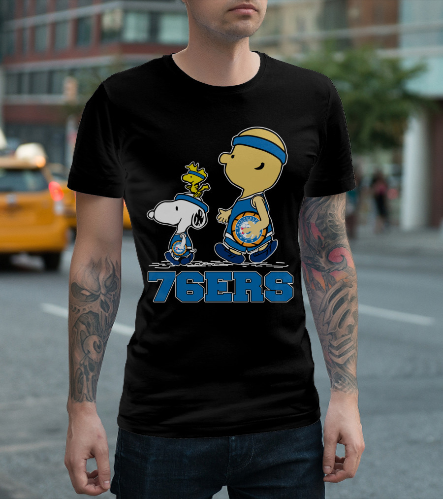 Philadelphia 76ers Snoopy Fans With Basketball T-Shirt