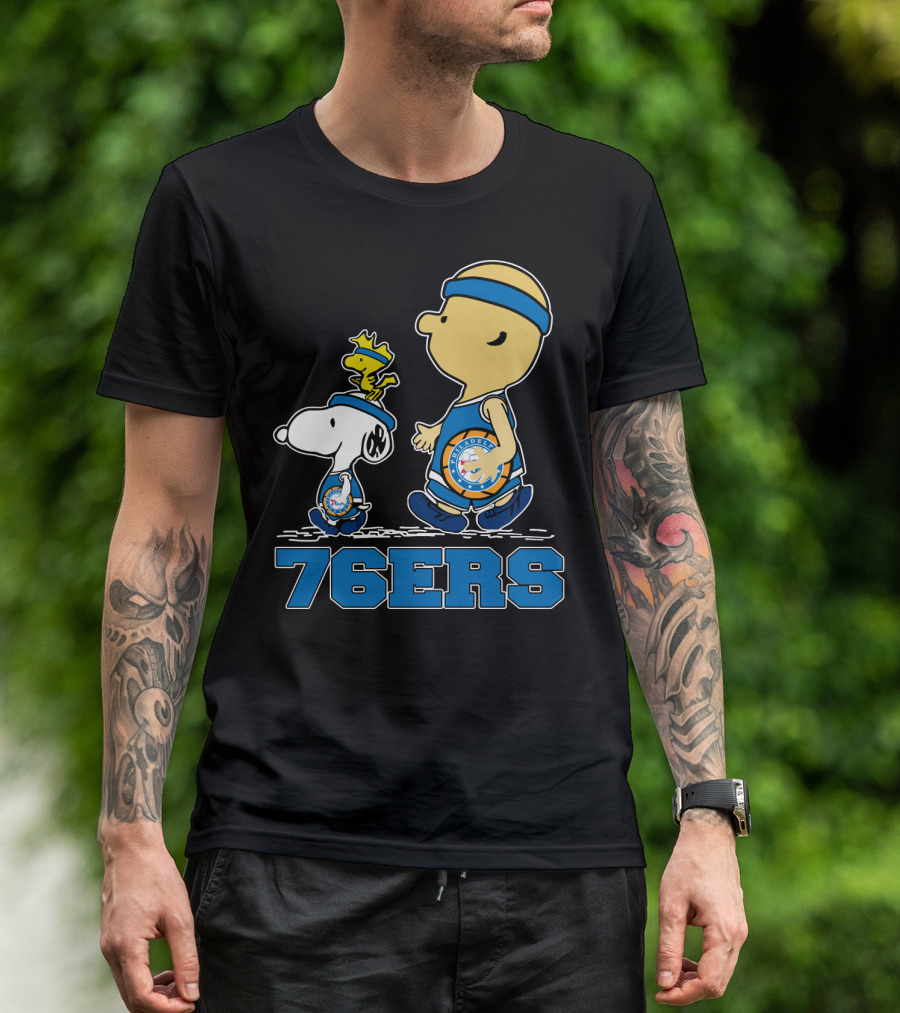 Philadelphia 76ers Snoopy Fans With Basketball T-Shirt