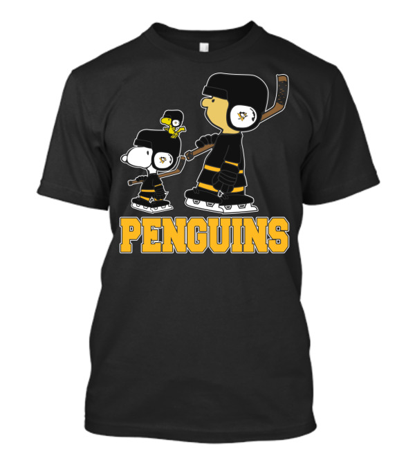 Snoopy And Woodstock With Pittsburgh Penguins Hockey Gear T-Shirt