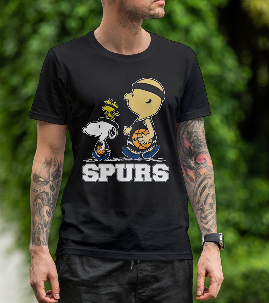 Snoopy Woodstock Basketball San Antonio Spurs Fans T-Shirt