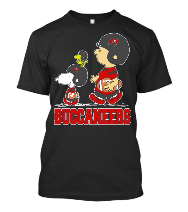 Snoopy And Woodstock With Tampa Bay Buccaneers Football Fans T-Shirt