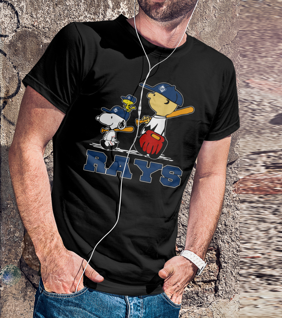 Snoopy Woodstock Charlie Brown Tampa Bay Rays Fans T-Shirt