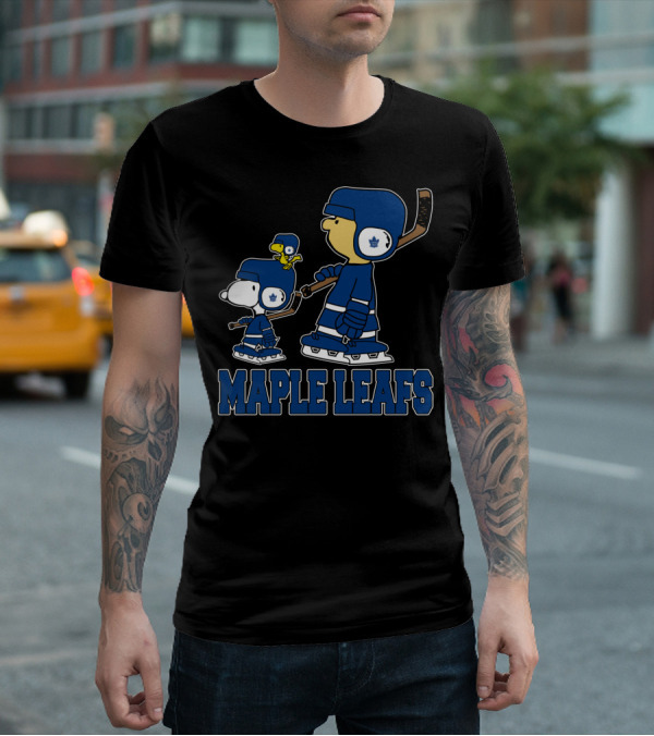 Snoopy Lucy Woodstock Toronto Maple Leafs Hockey Fans T-Shirt