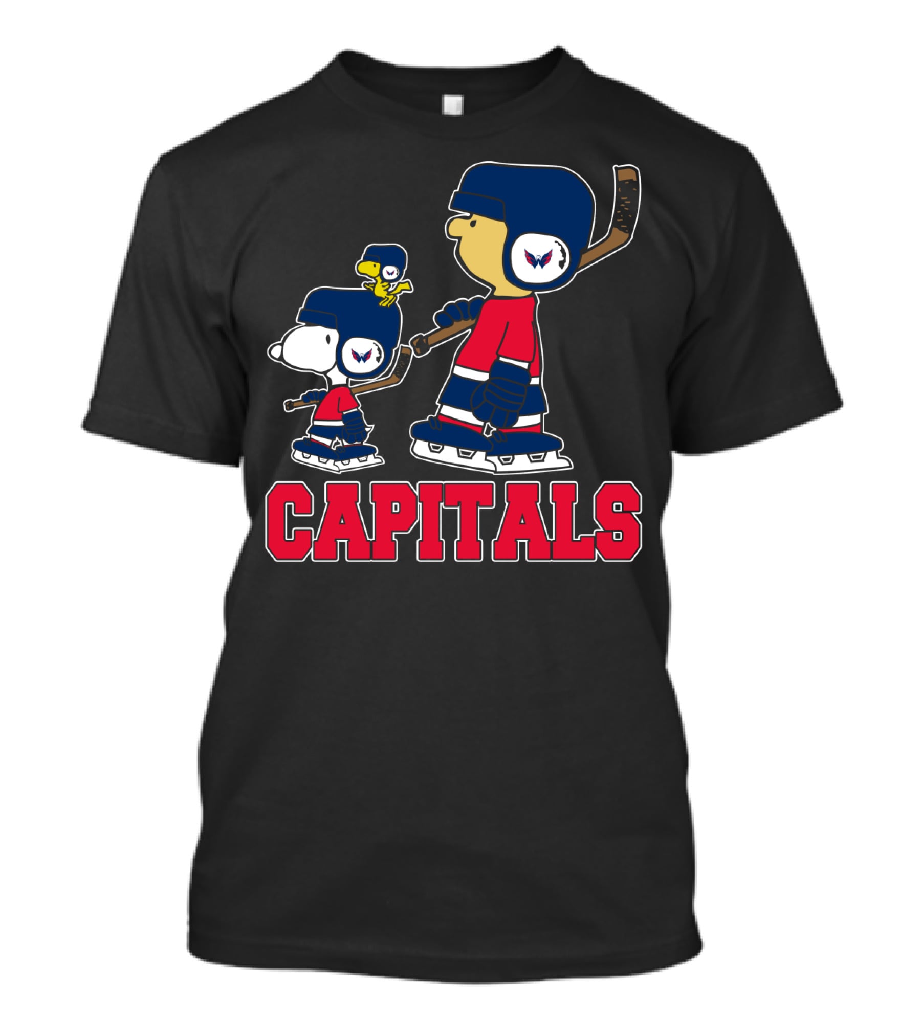 Snoopy And Woodstock With Washington Capitals Hockey Fan Gear T-Shirt
