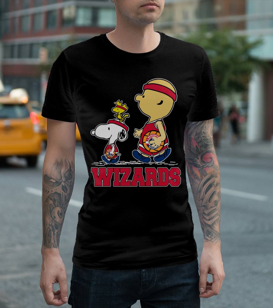 Wizards Snoopy And Woodstock With Basketball Team T-Shirt