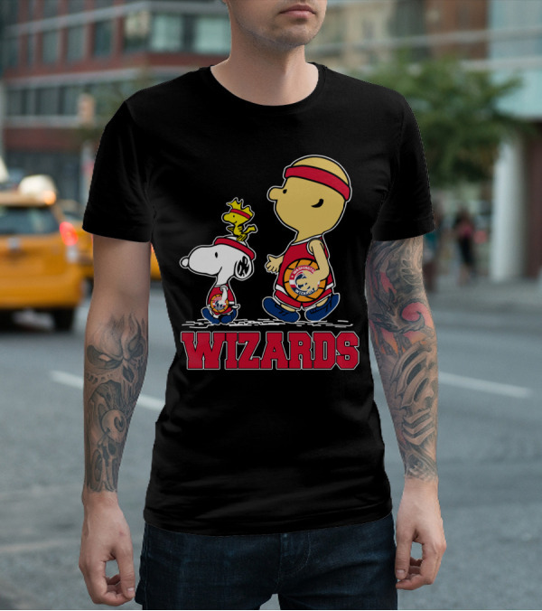 Wizards Snoopy And Woodstock With Basketball Team T-Shirt