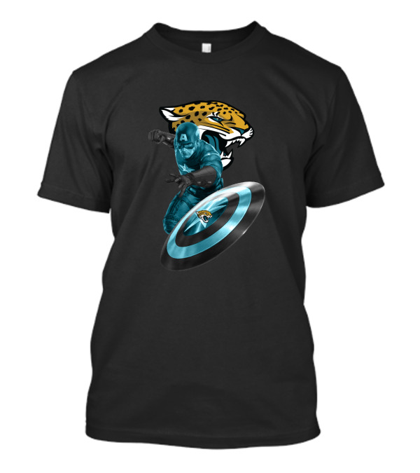Jacksonville Jaguars Captain America Shield Crossover T-Shirt