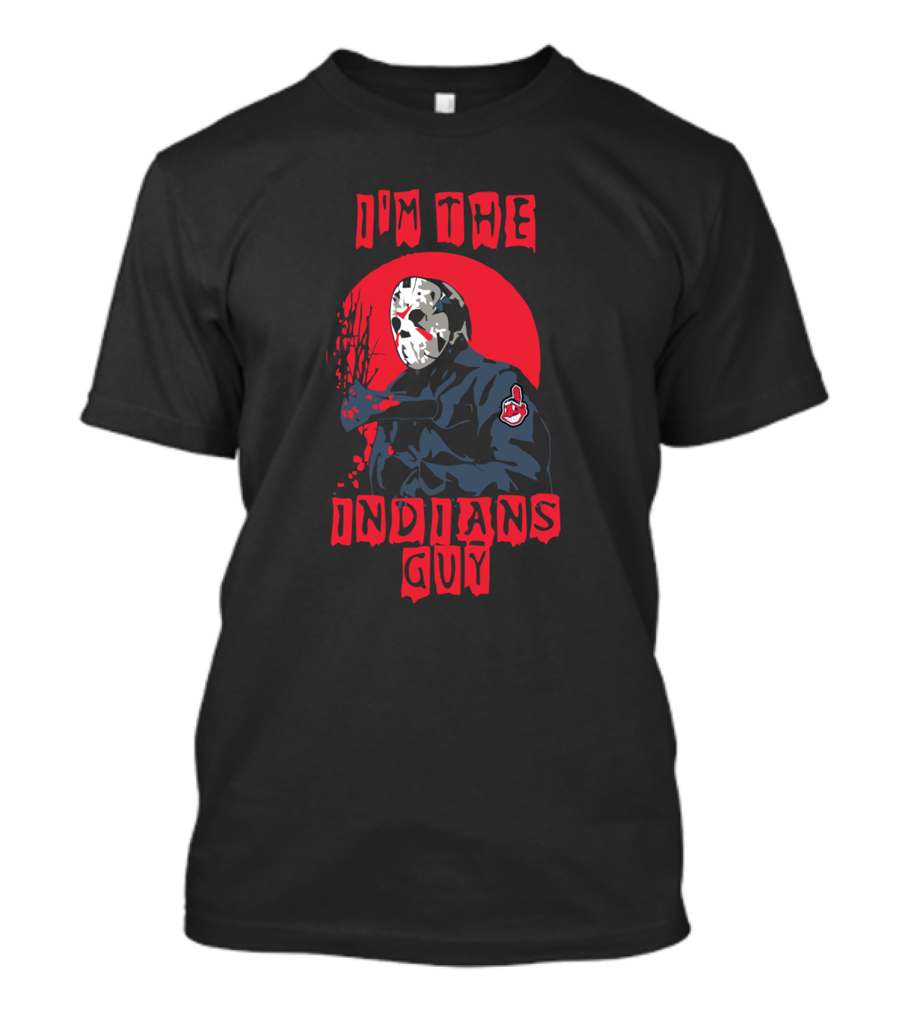I'm The Indians Guy Jason Voorhees Crossover Hockey Mask Bloodstain T-Shirt