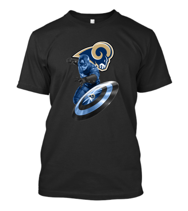 Los Angeles Rams Captain America Shield Crossover T-Shirt