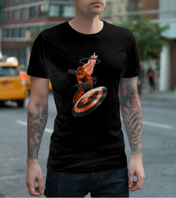 Miami Heat Captain America Crossover Fans T-Shirt