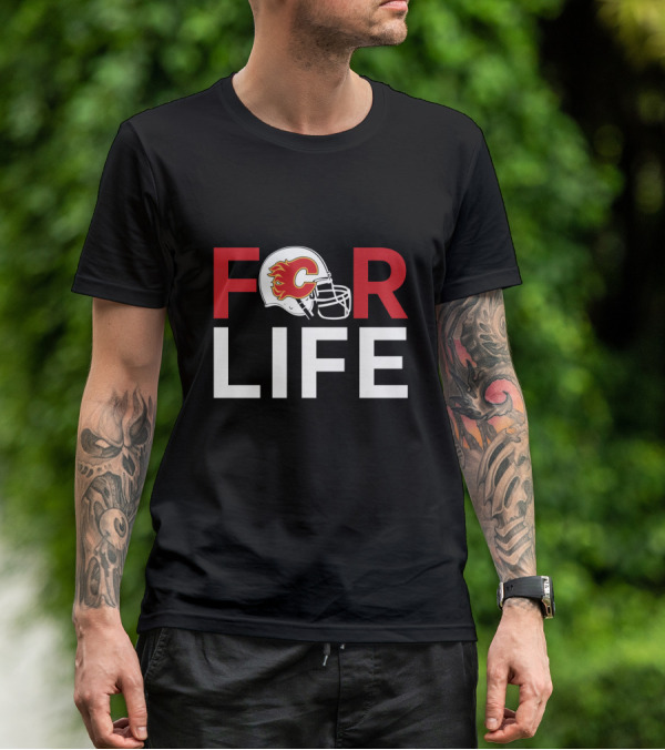 Calgary Flames Helmet For Life For Fans T-Shirt