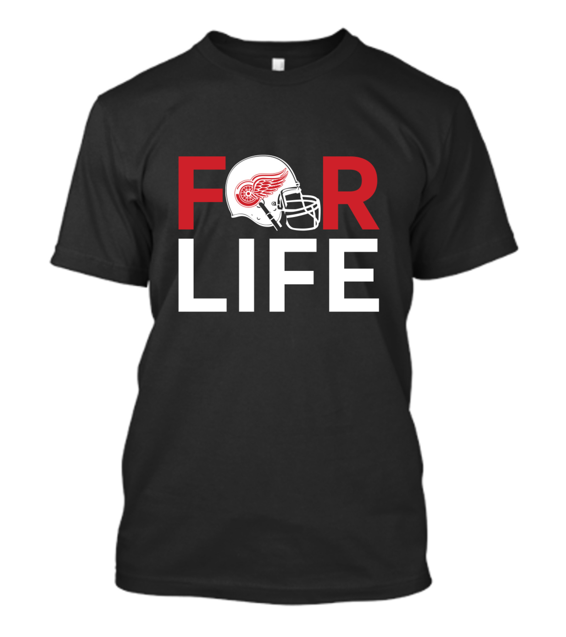 Detroit Red Wings Helmet For Life Fan Dedication T-Shirt