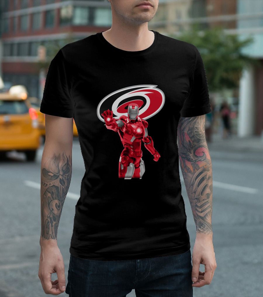 Iron Man Carolina Hurricanes Marvel NHL Crossover T-Shirt