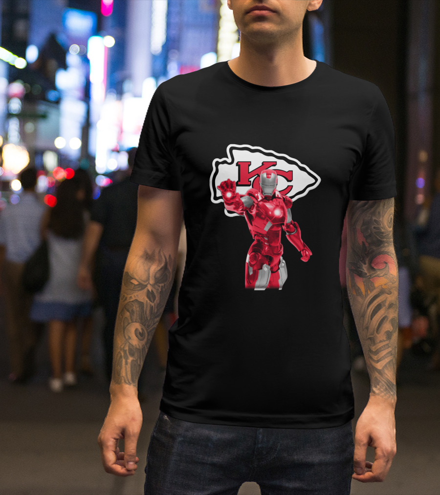Iron Man Kc Chiefs Fans Football Enthusiasts T-Shirt