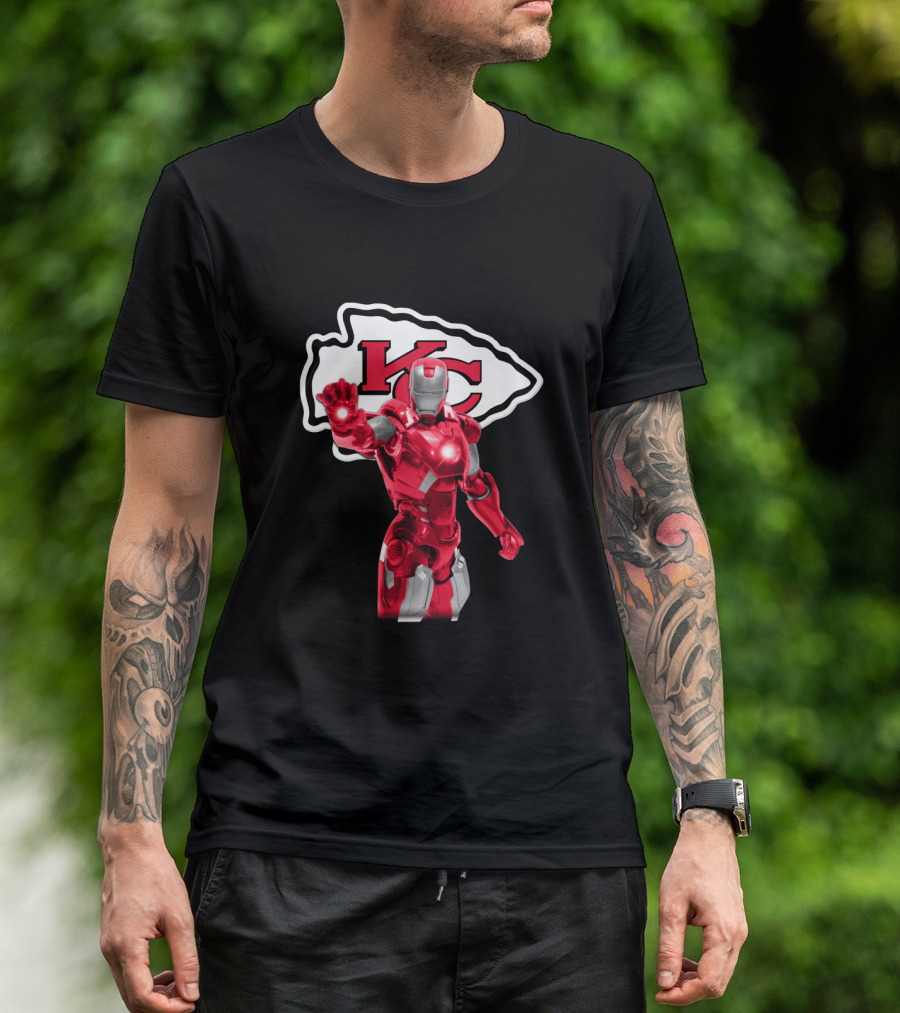 Iron Man Kc Chiefs Fans Football Enthusiasts T-Shirt