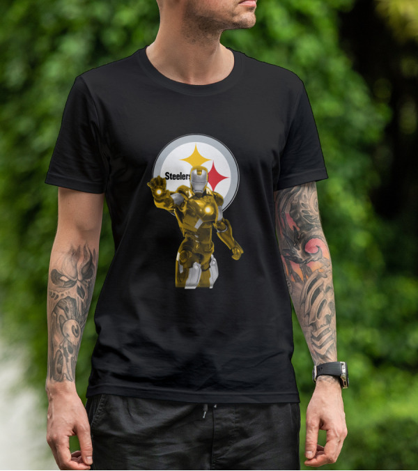 Iron Man Steelers Fans Marvel Crossover T-Shirt