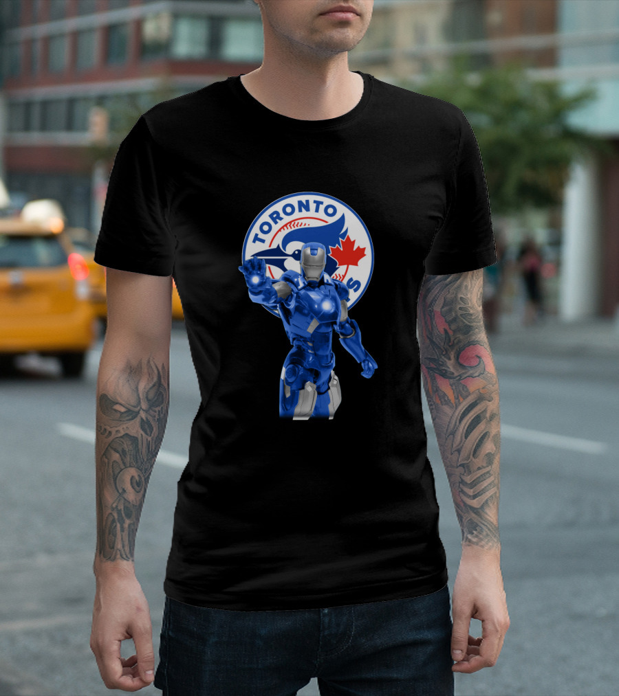 Toronto Blue Jays Iron Man Fans Ultimate Marvel Baseball Crossover T-Shirt