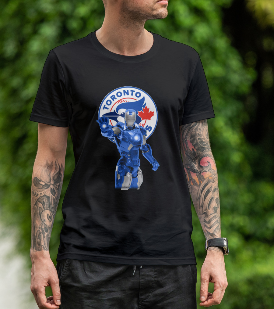 Toronto Blue Jays Iron Man Fans Ultimate Marvel Baseball Crossover T-Shirt
