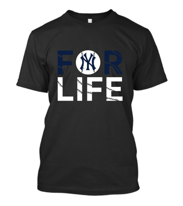 New York Yankees Iconic Logo Baseball Stitching For Life T-Shirt